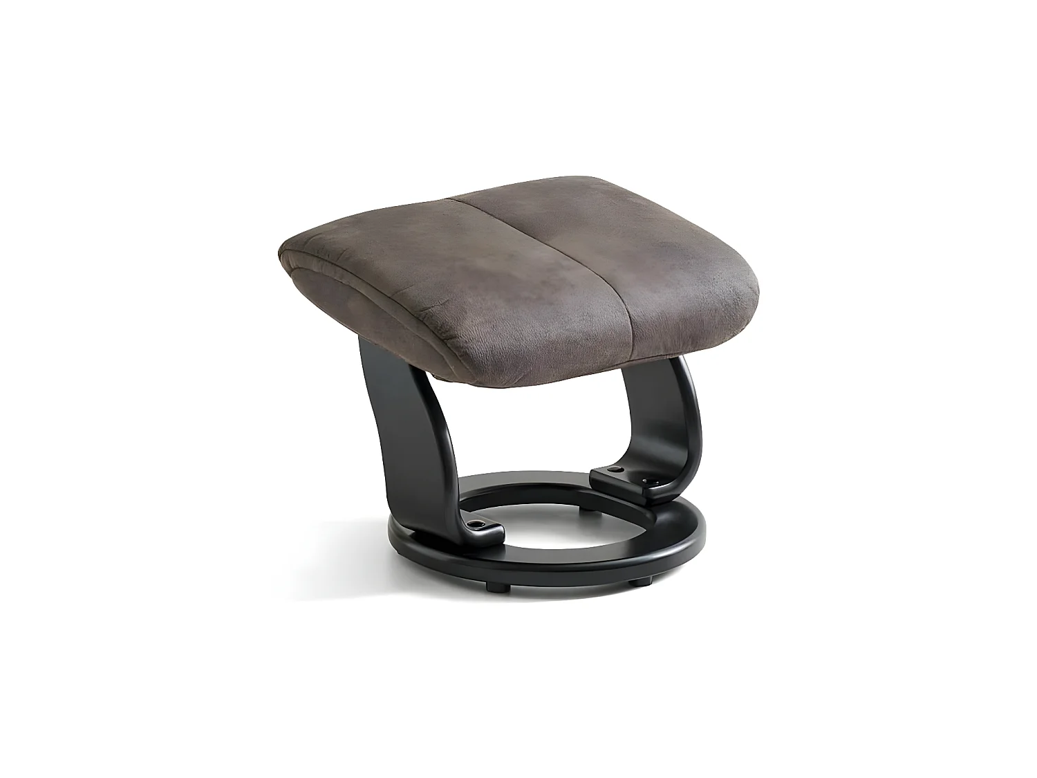 Fauteuil relax avec repose-pieds Toledo - Tissu et bois - Taupe