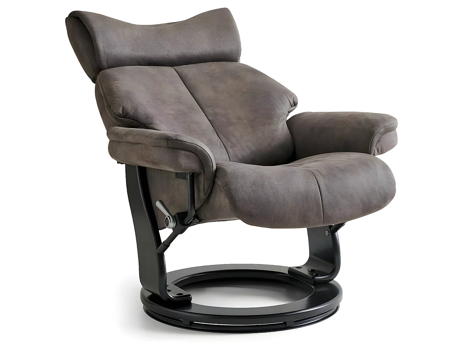 Fauteuil relax avec repose-pieds Toledo - Tissu et bois - Taupe