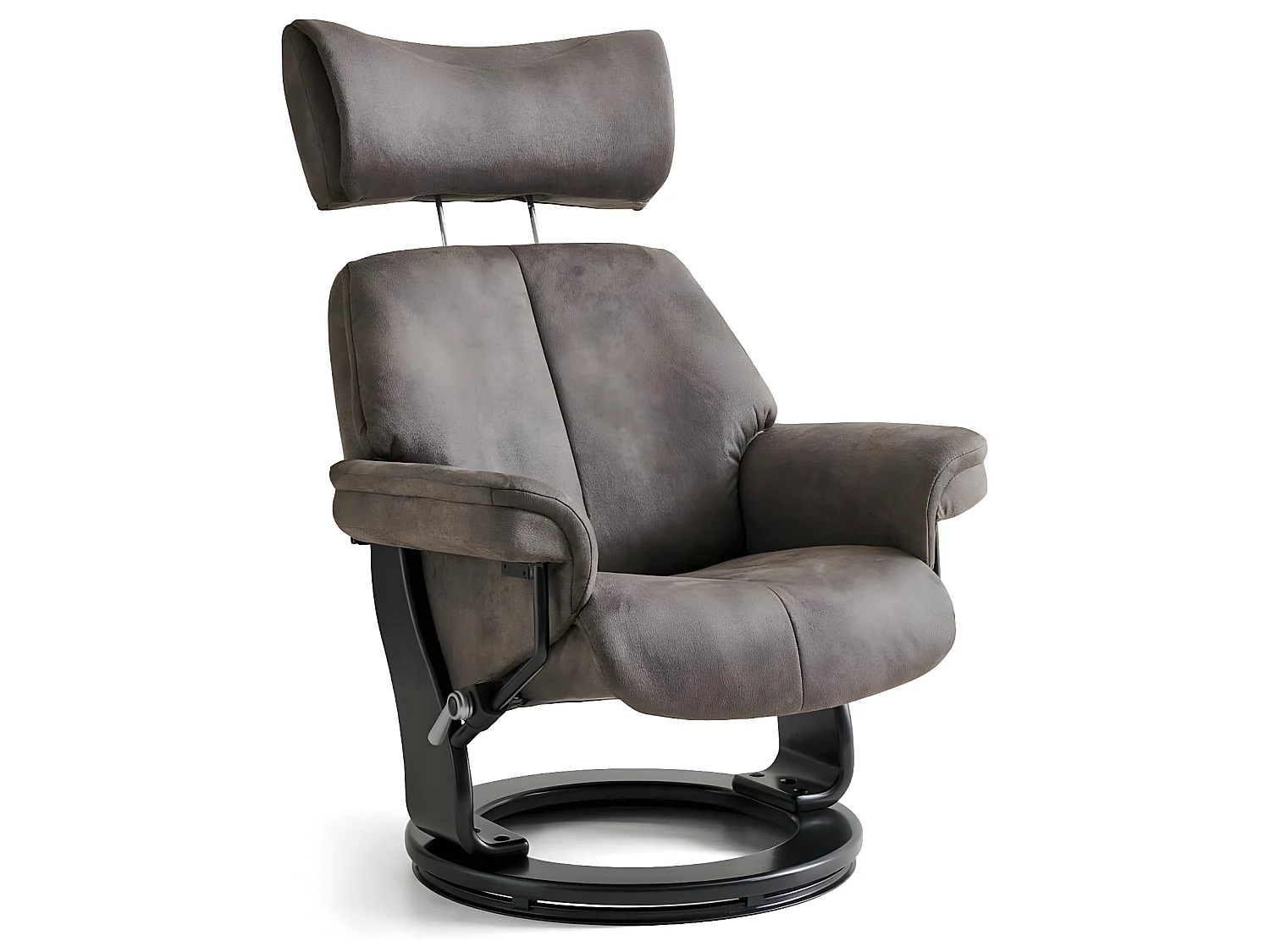 Fauteuil relax avec repose-pieds Toledo - Tissu et bois - Taupe