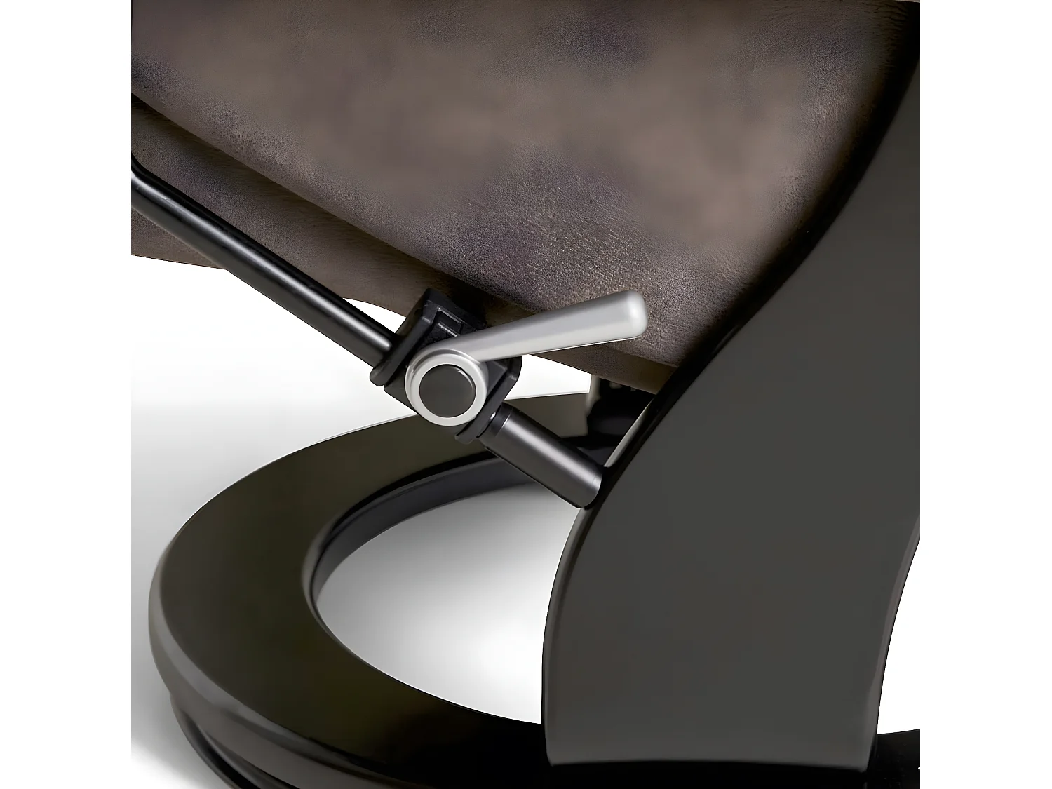 Fauteuil relax avec repose-pieds Toledo - Tissu et bois - Taupe