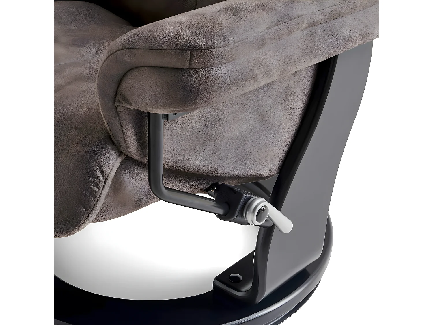 Fauteuil relax avec repose-pieds Toledo - Tissu et bois - Taupe