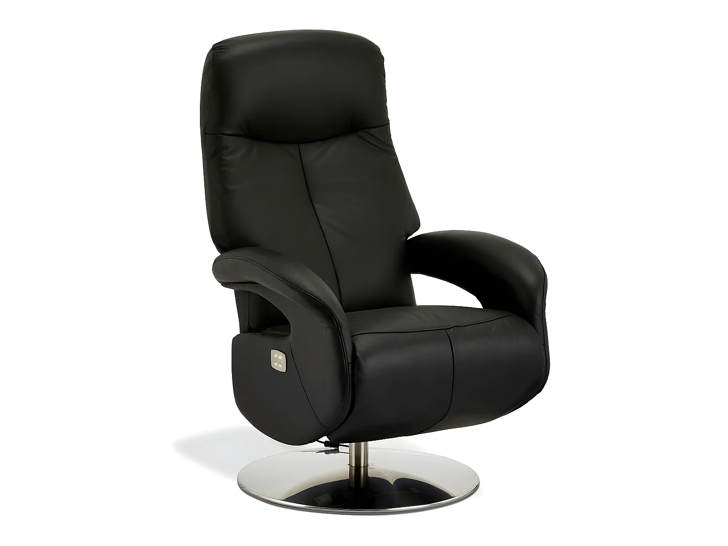 Fauteuil relax électrique Bull - Cuir et métal - Noir