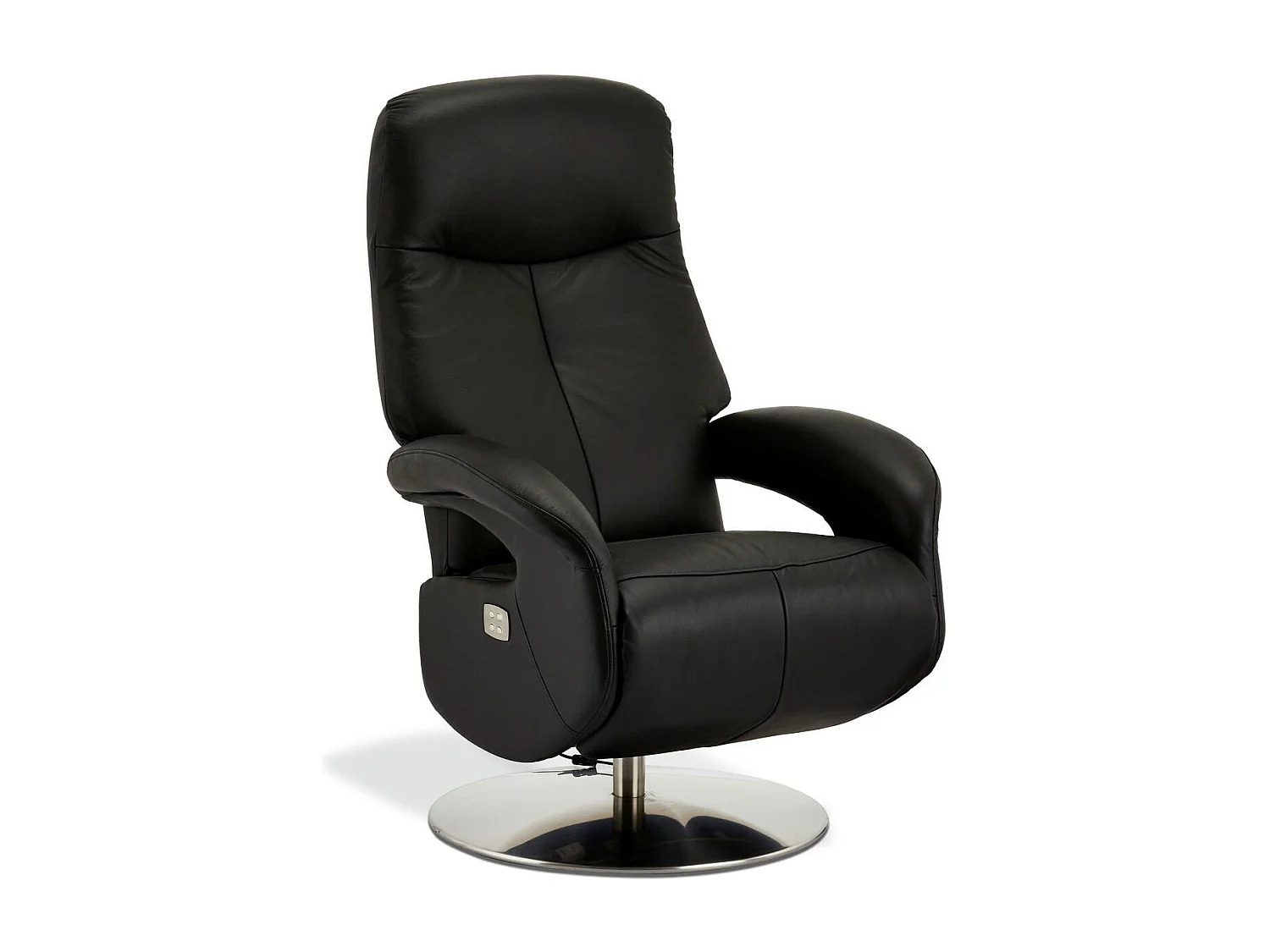 Elektrische relaxfauteuil Bull - Leer & metaal - Zwart