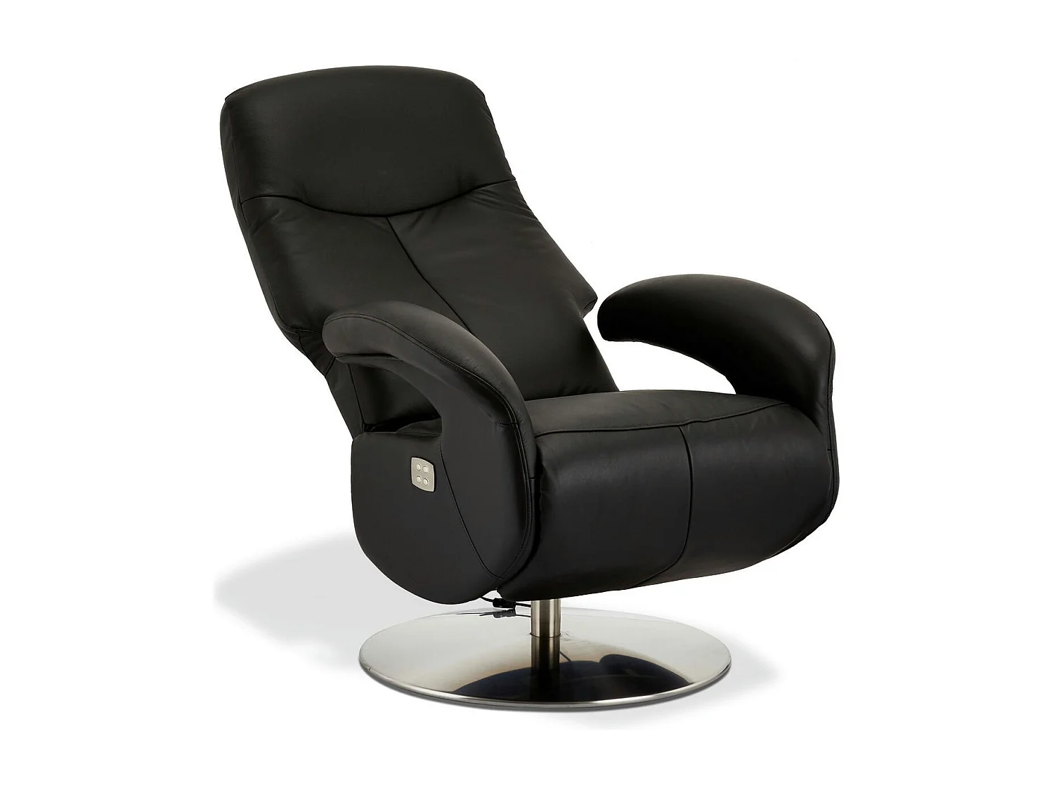 Elektrische relaxfauteuil Bull - Leer & metaal - Zwart
