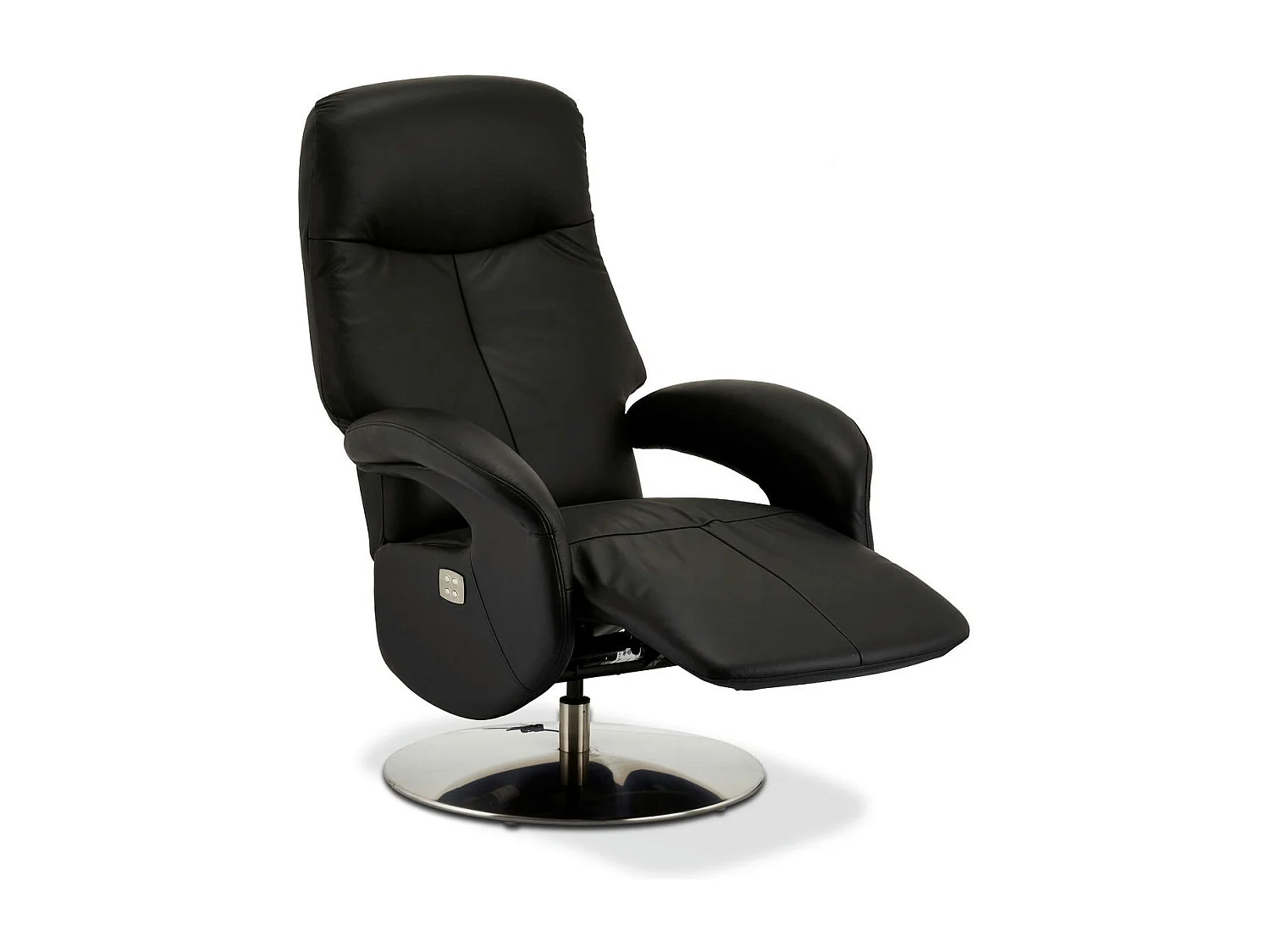 Elektrische relaxfauteuil Bull - Leer & metaal - Zwart