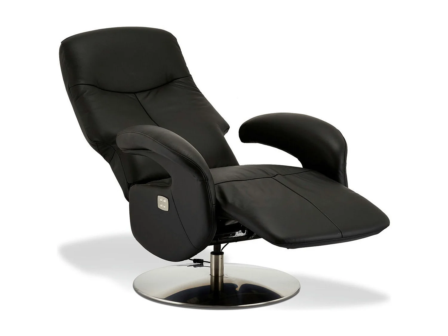 Elektrische relaxfauteuil Bull - Leer & metaal - Zwart
