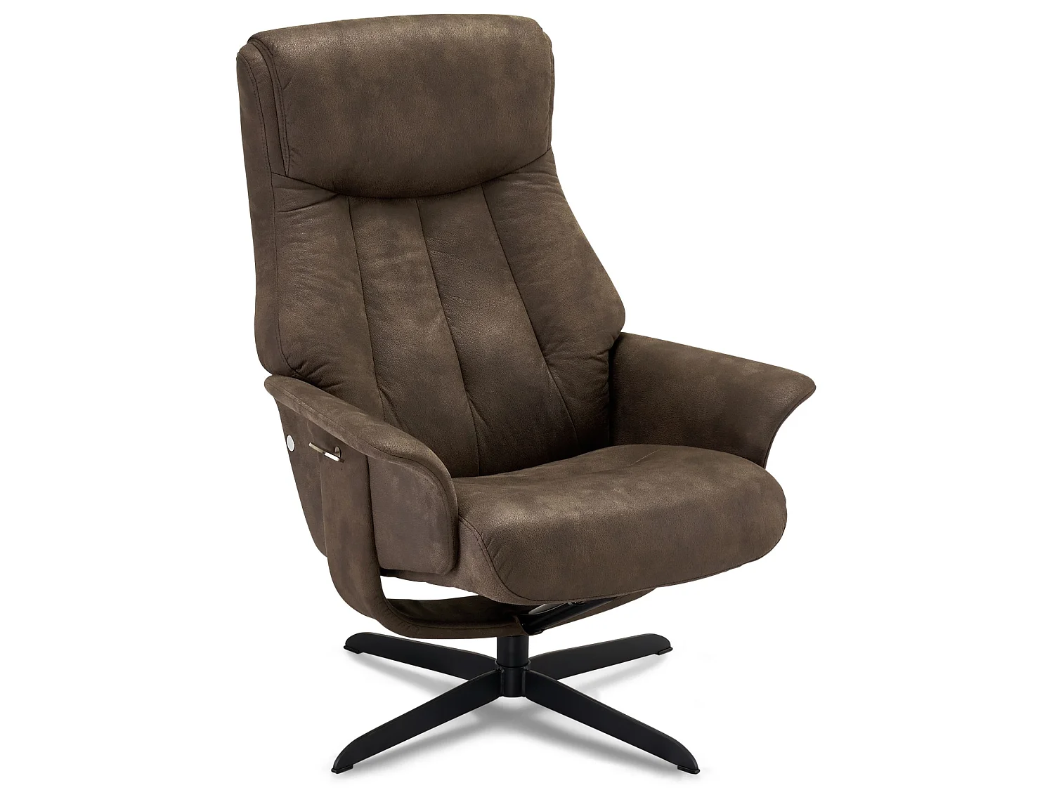 Fauteuil Relax Avec Repose-pied Bilbao Marron Tissu