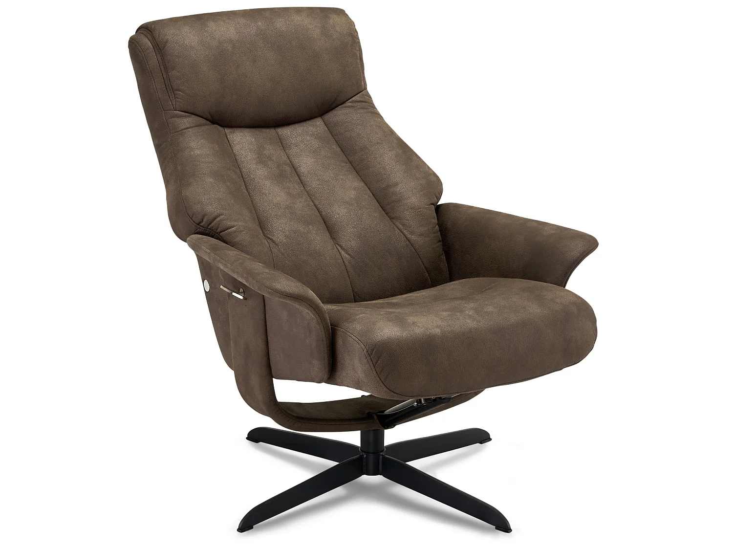 Fauteuil Relax Avec Repose-pied Bilbao Marron Tissu