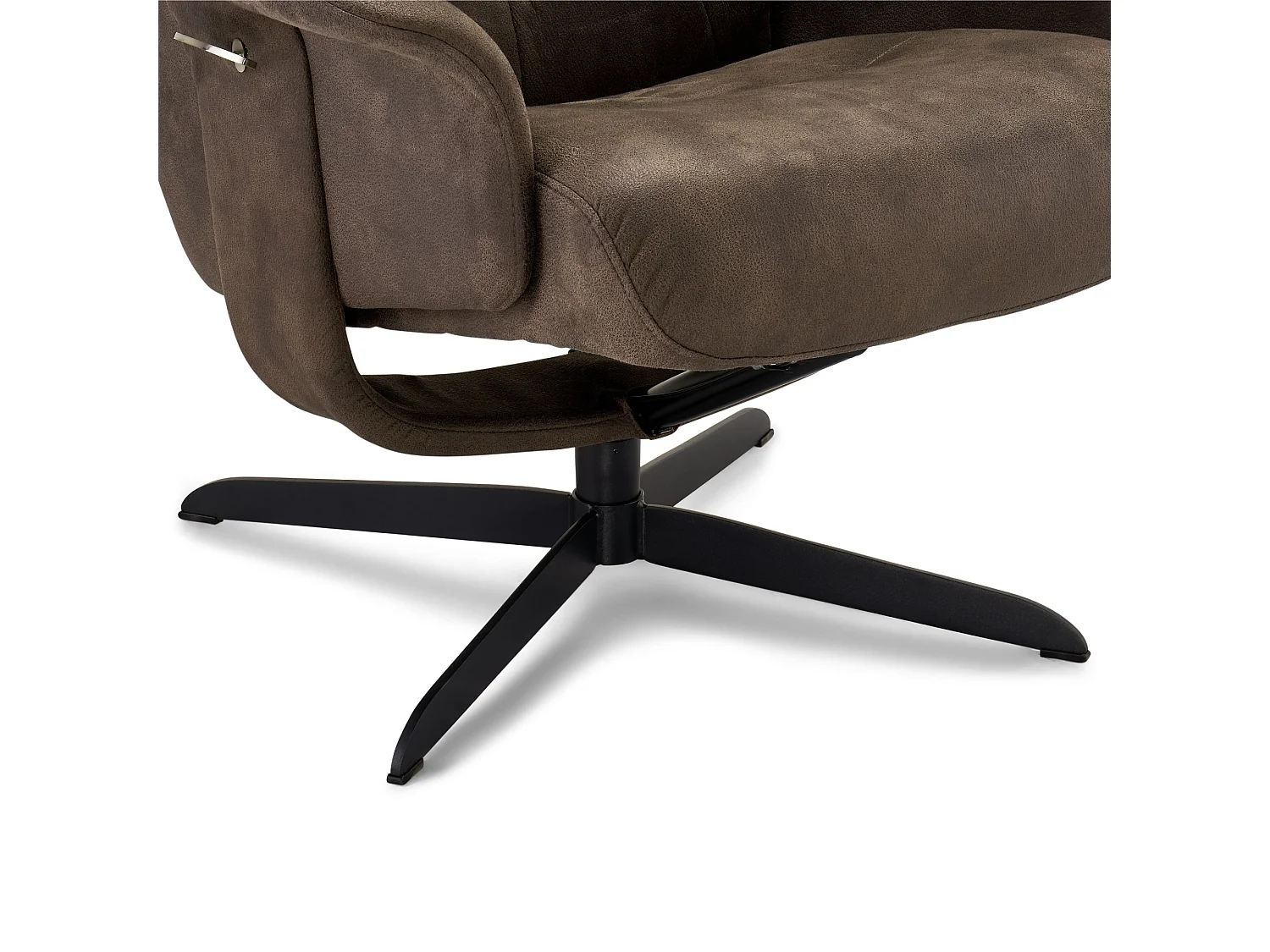 Fauteuil Relax Avec Repose-pied Bilbao Marron Tissu