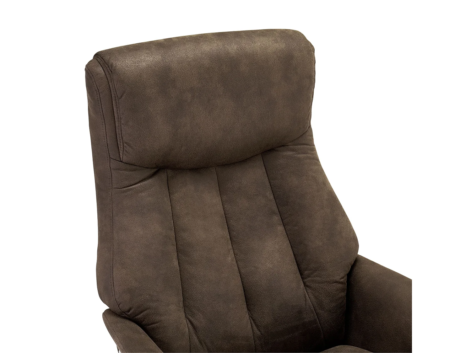 Fauteuil Relax Avec Repose-pied Bilbao Marron Tissu