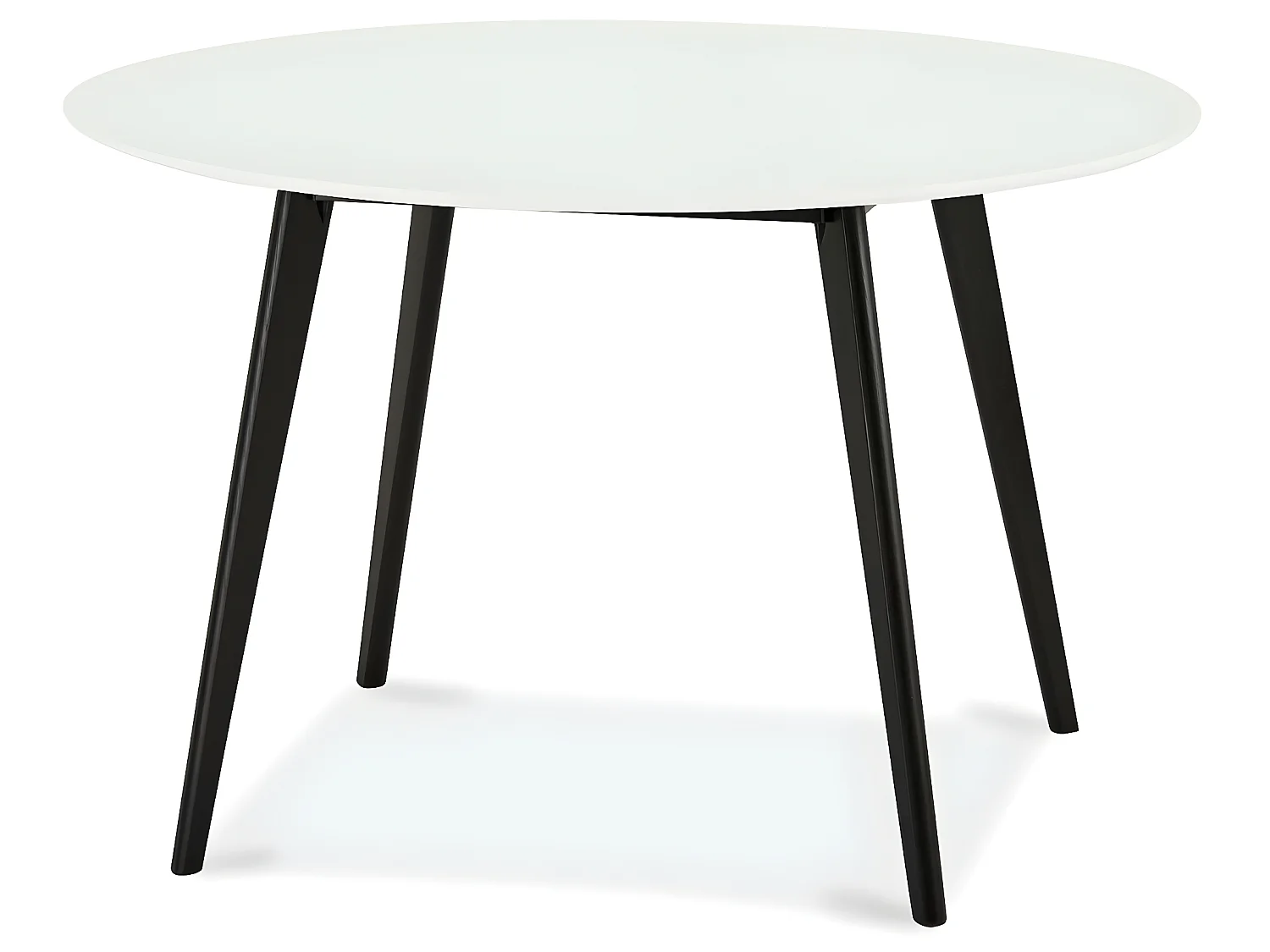 Table à manger Life - Ronde - 4 couverts - MDF et chéne massif - Blanc