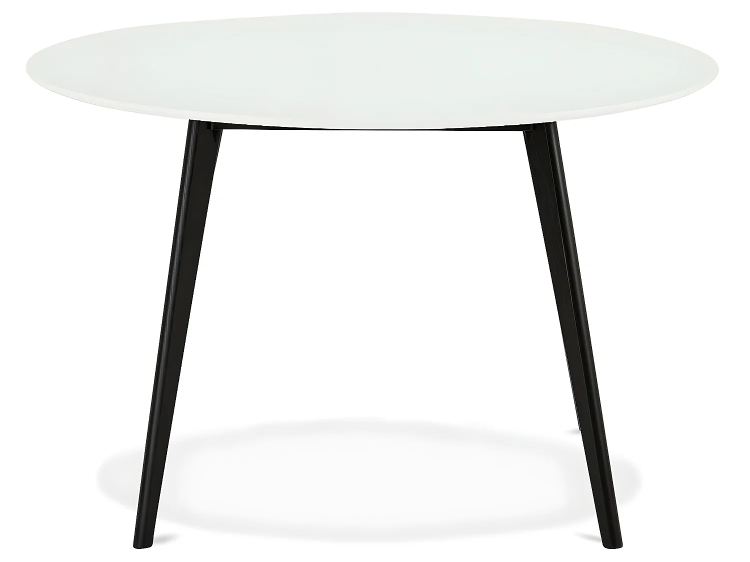 Table à manger Life - Ronde - 4 couverts - MDF et chéne massif - Blanc