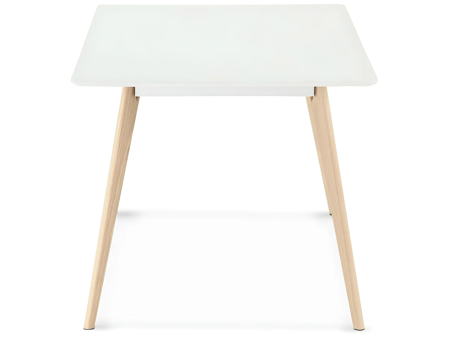 Mesa de comedor rectangular Life - 6 comensales - MDF y madera - Blanco