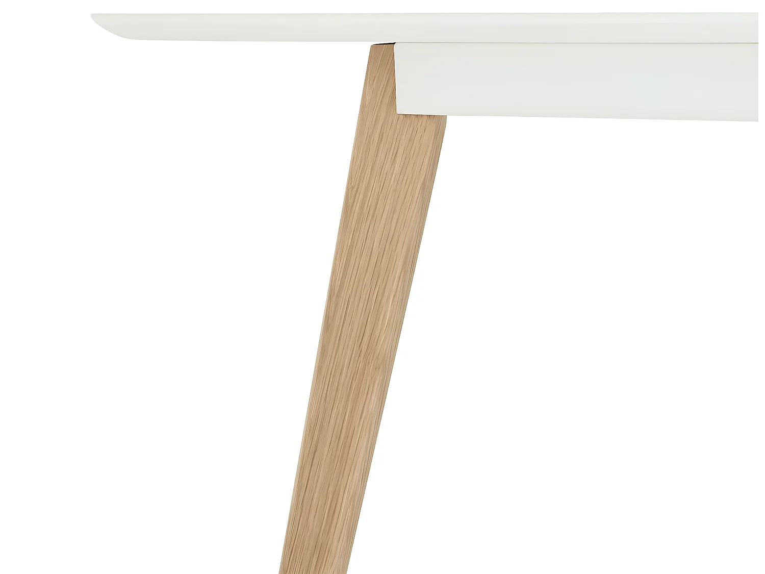 Mesa de comedor rectangular Life - 6 comensales - MDF y madera - Blanco