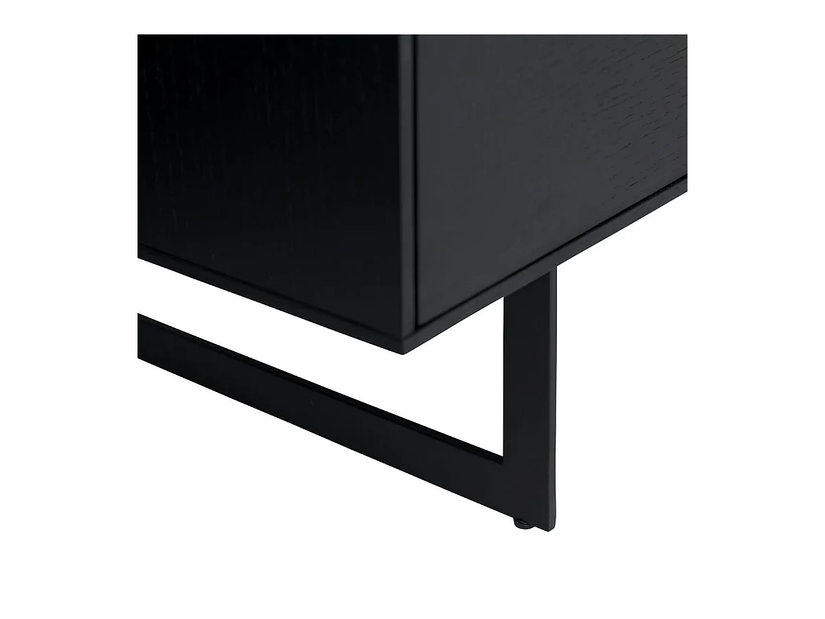 Buffetkast Tokyo - 3 deuren, 3 laden - MDF & staal - Zwart