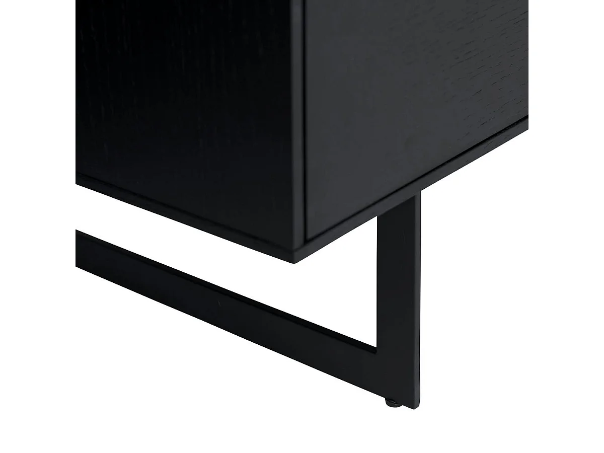 Buffet Tokyo avec 3 portes et 3 tiroirs - MDF et métal - Noir