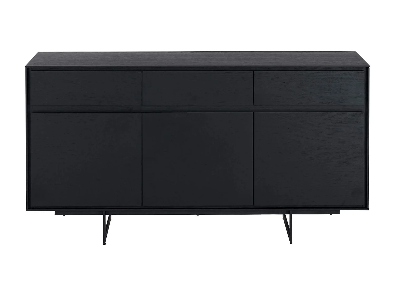 Buffet Tokyo avec 3 portes et 3 tiroirs - MDF et métal - Noir