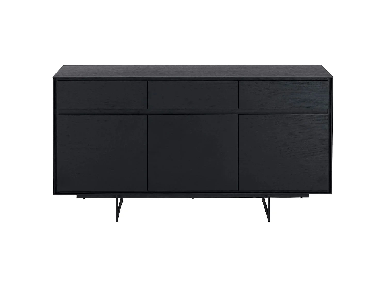 Buffet Tokyo avec 3 portes et 3 tiroirs - MDF et métal - Noir