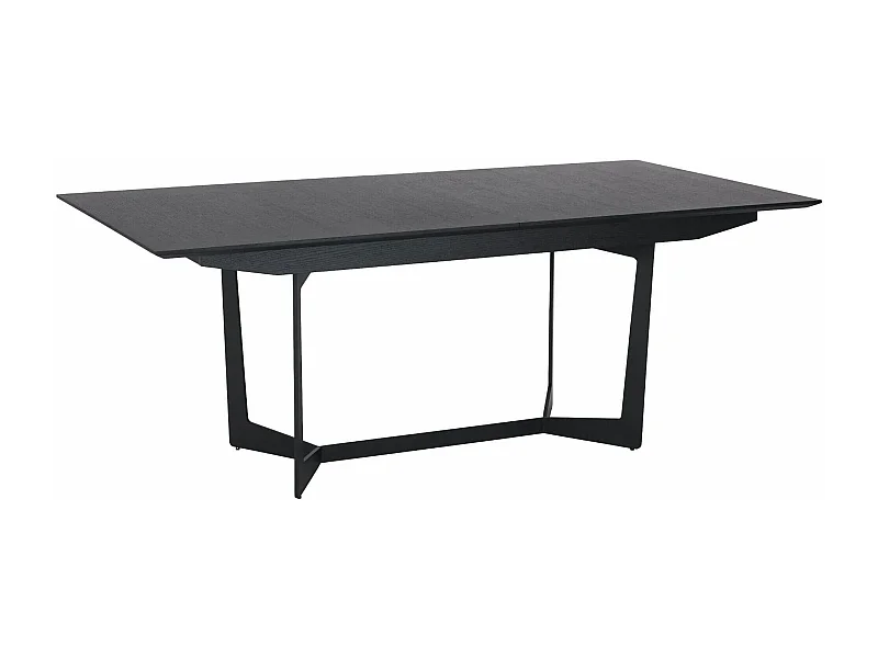 Table à manger extensible Tokyo - Rectangulaire - 6 à 10 couverts - MDF et métal - Noir