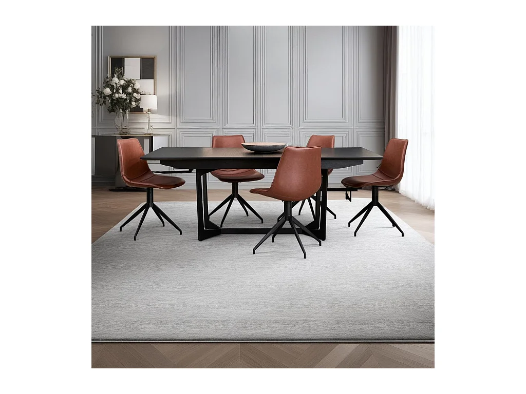 Rechthoekige Uitschuifbare eettafel Tokyo - 6 à 10 personen- MDF & staal - Zwart