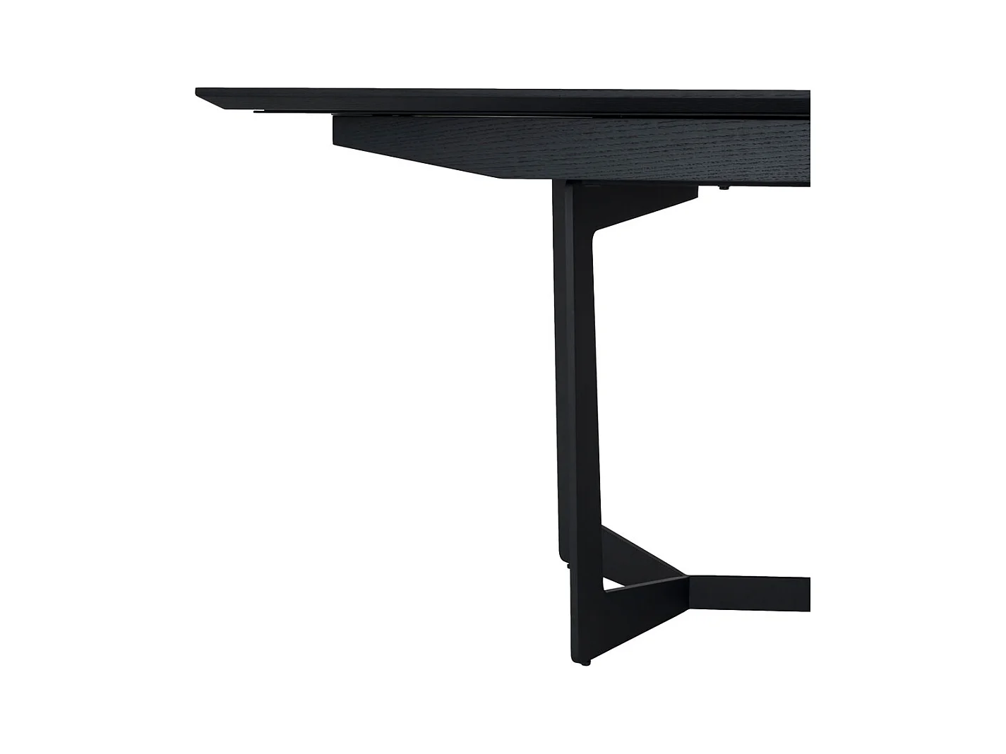 Rechthoekige Uitschuifbare eettafel Tokyo - 6 à 10 personen- MDF & staal - Zwart