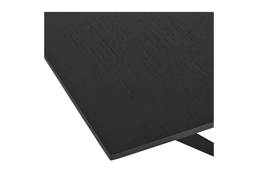 Rechthoekige Uitschuifbare eettafel Tokyo - 6 à 10 personen- MDF & staal - Zwart