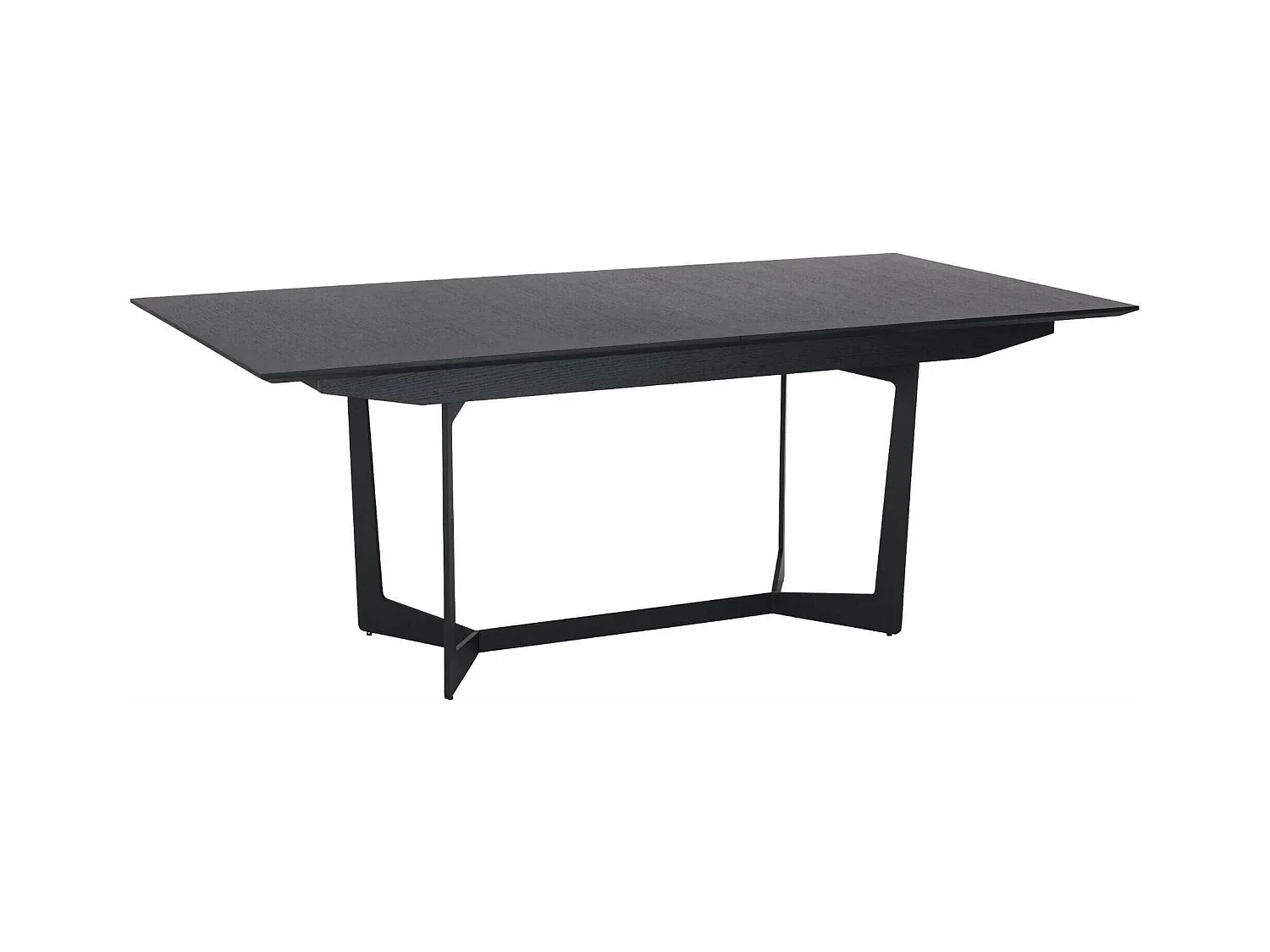 Table à manger extensible Tokyo - Rectangulaire - 6 à 10 couverts - MDF et métal - Noir