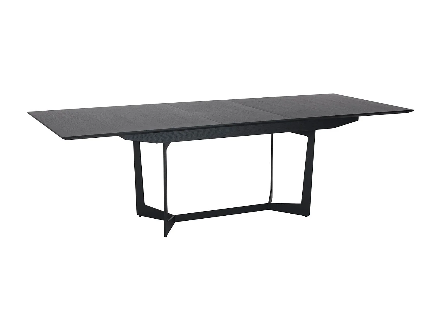 Table à manger extensible Tokyo - Rectangulaire - 6 à 10 couverts - MDF et métal - Noir