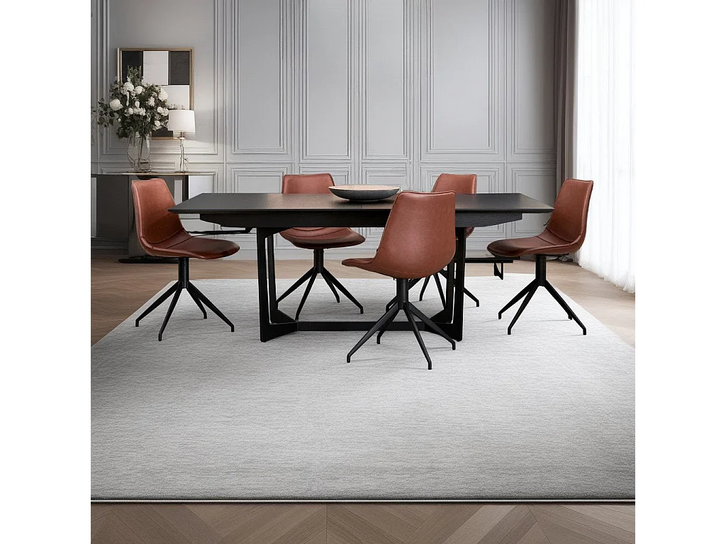 Table à manger extensible Tokyo - Rectangulaire - 6 à 10 couverts - MDF et métal - Noir