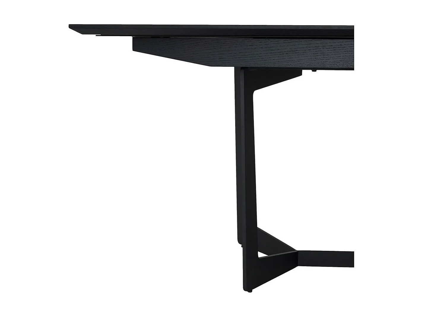 Table à manger extensible Tokyo - Rectangulaire - 6 à 10 couverts - MDF et métal - Noir