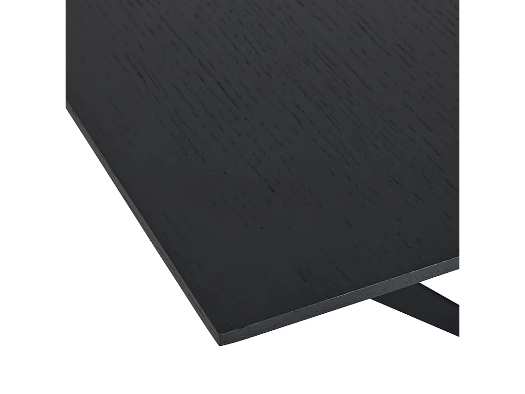 Table à manger extensible Tokyo - Rectangulaire - 6 à 10 couverts - MDF et métal - Noir