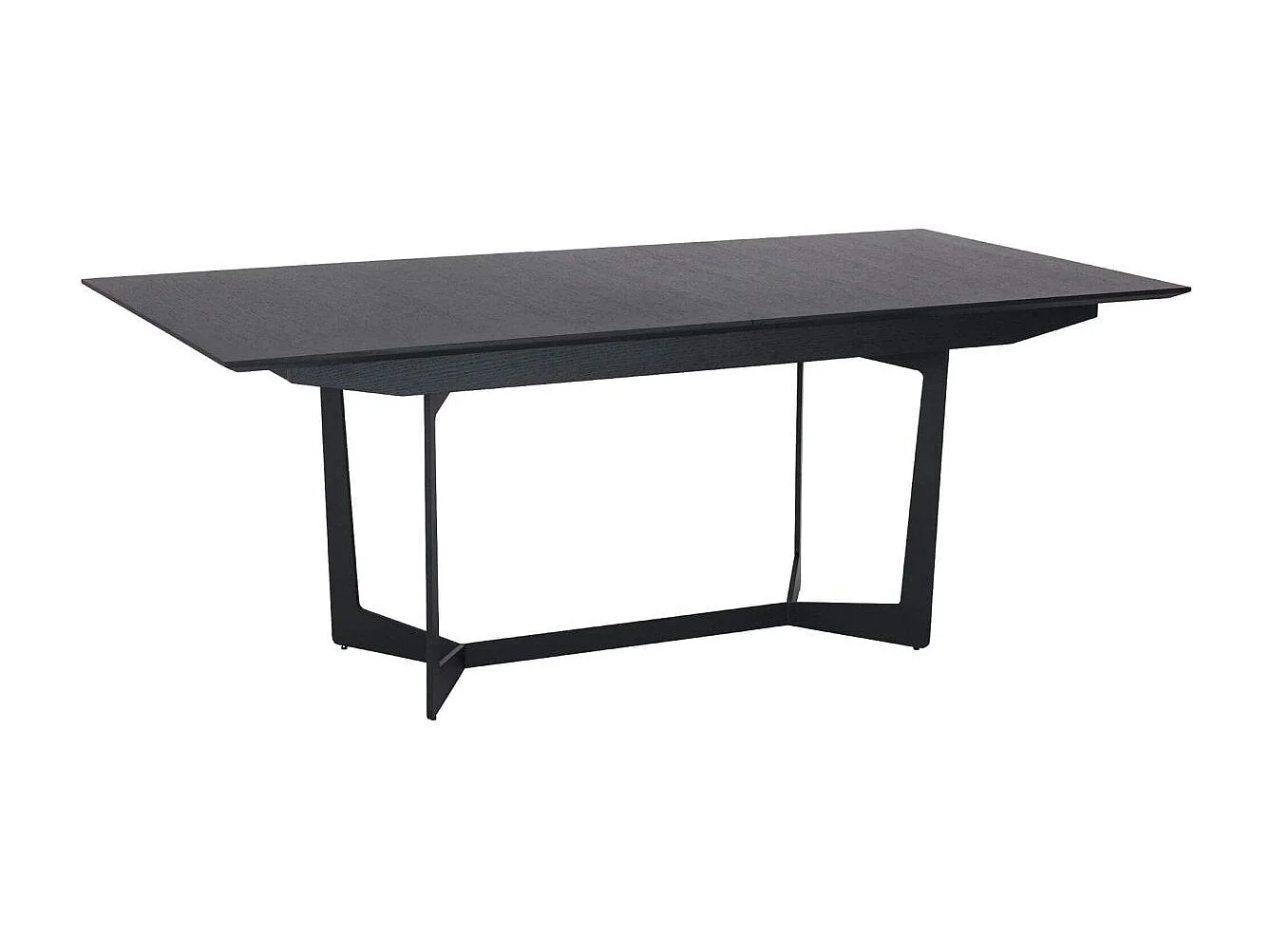 Table à manger extensible Tokyo - Rectangulaire - 6 à 10 couverts - MDF et métal - Noir