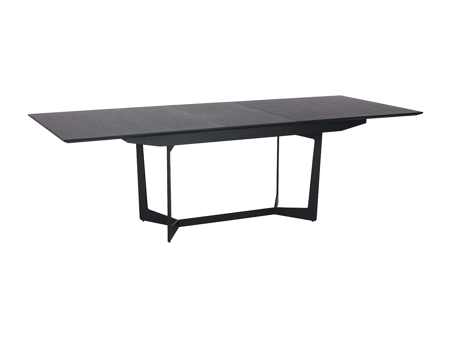 Rechthoekige Uitschuifbare eettafel Tokyo - 6 à 10 personen- MDF & staal - Zwart