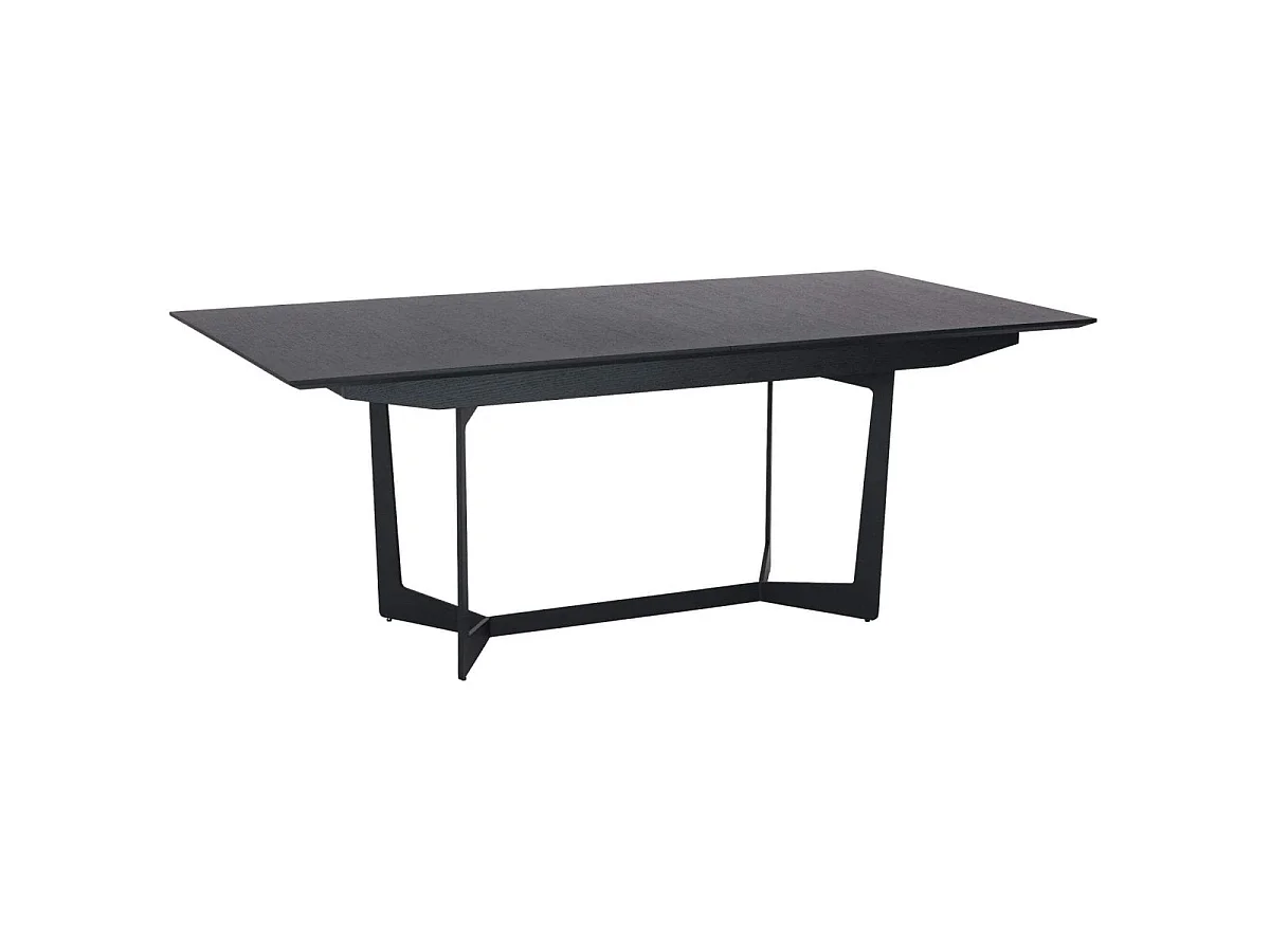 Table à manger extensible Tokyo - Rectangulaire - 6 à 10 couverts - MDF et métal - Noir
