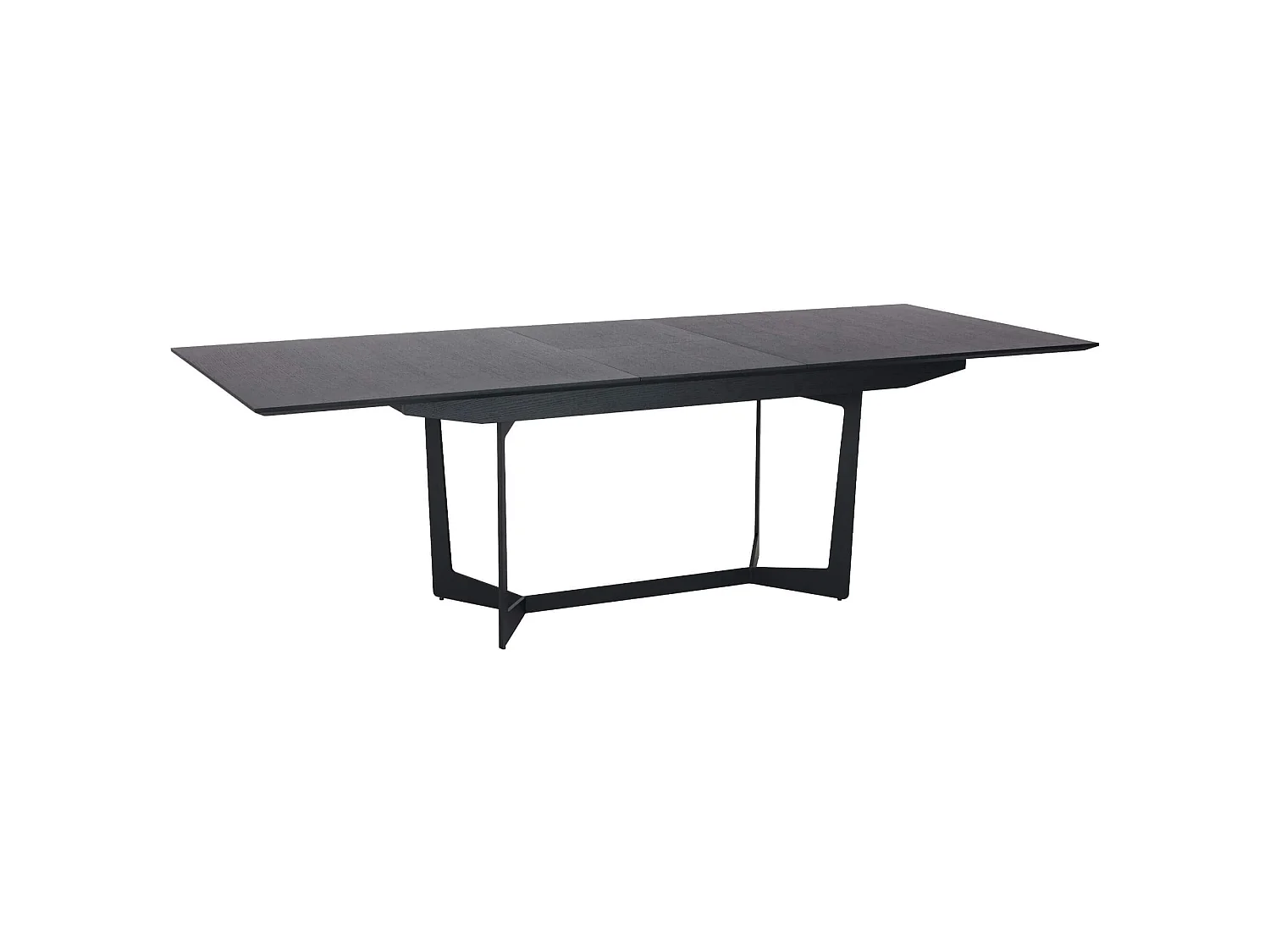 Table à manger extensible Tokyo - Rectangulaire - 6 à 10 couverts - MDF et métal - Noir