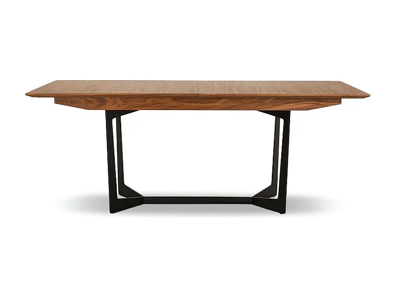 Rechthoekige Uitschuifbare eettafel Tokyo - 6 à 10 personen- MDF & staal - Okkernoot