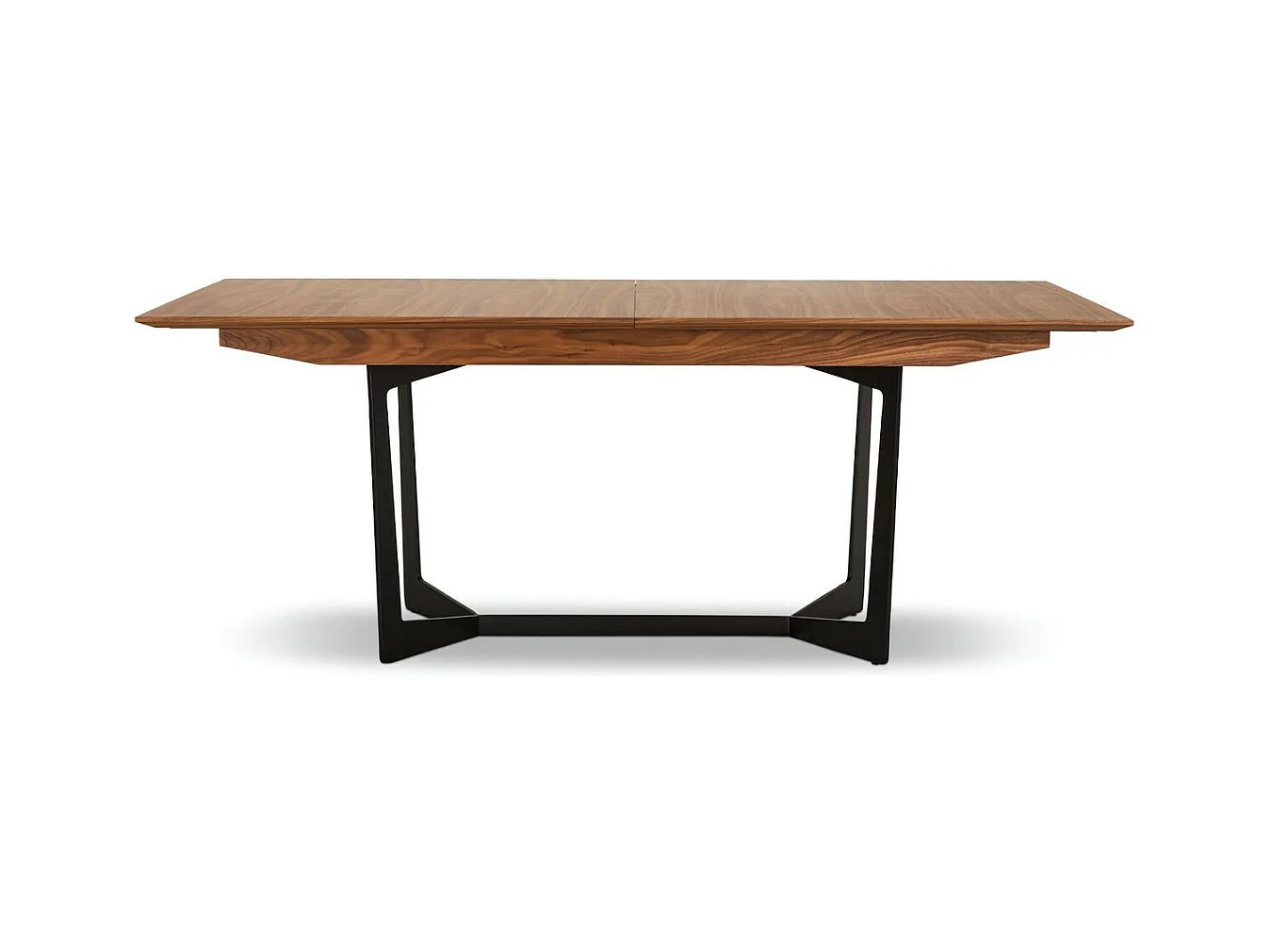 Table à manger extensible Tokyo - Rectangulaire - 6 à 10 couverts - MDF et métal - Noyer