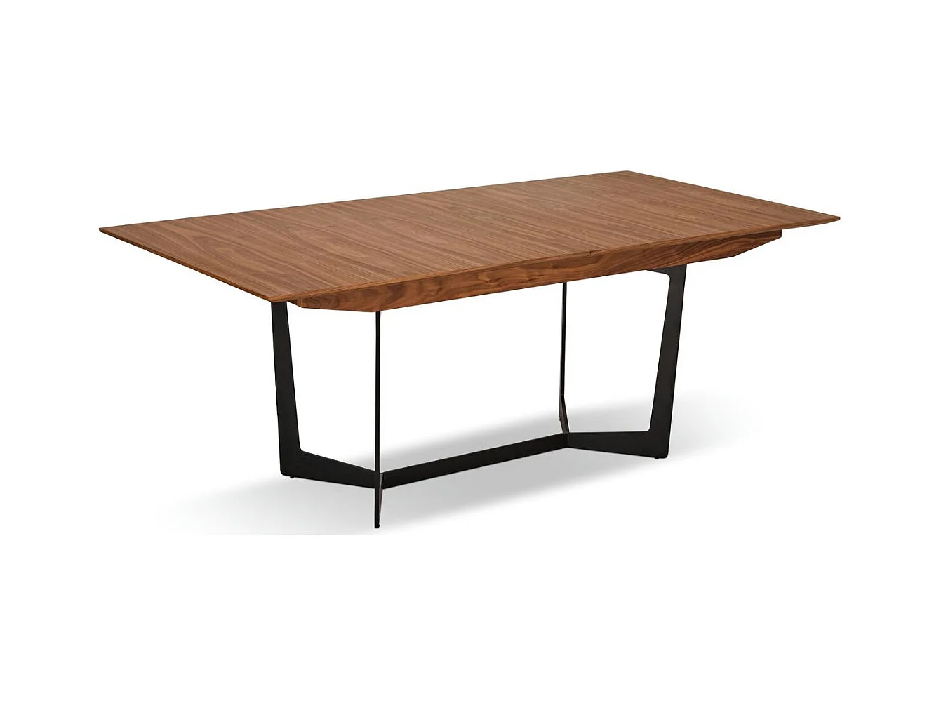 Table à manger extensible Tokyo - Rectangulaire - 6 à 10 couverts - MDF et métal - Noyer