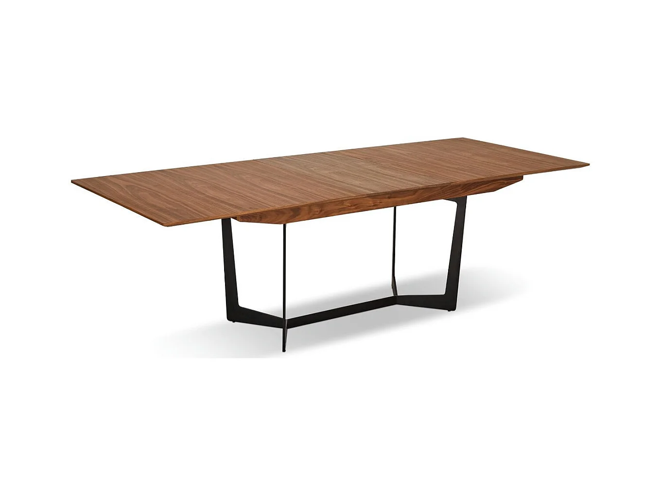 Table à manger extensible Tokyo - Rectangulaire - 6 à 10 couverts - MDF et métal - Noyer