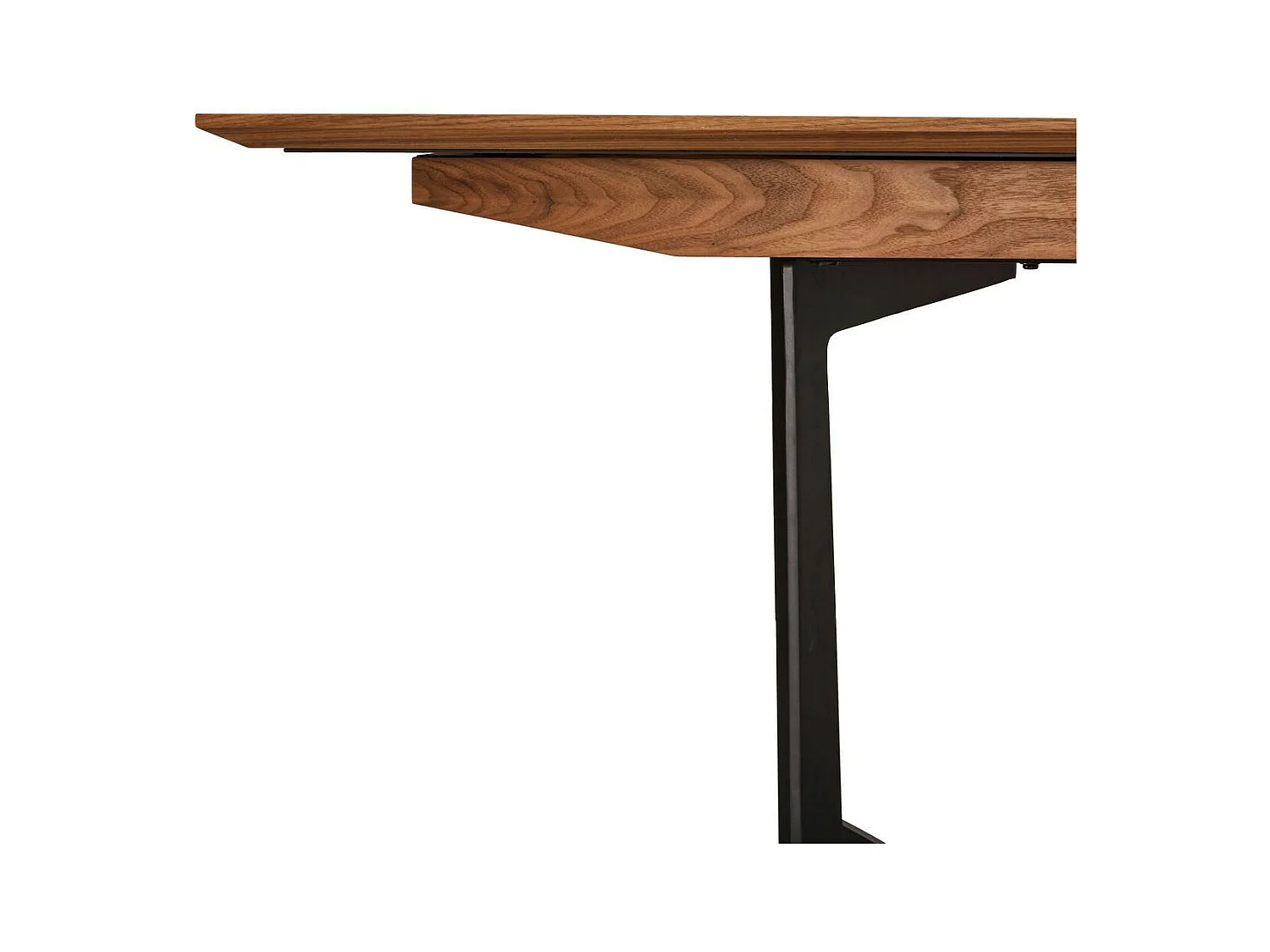 Table à manger extensible Tokyo - Rectangulaire - 6 à 10 couverts - MDF et métal - Noyer