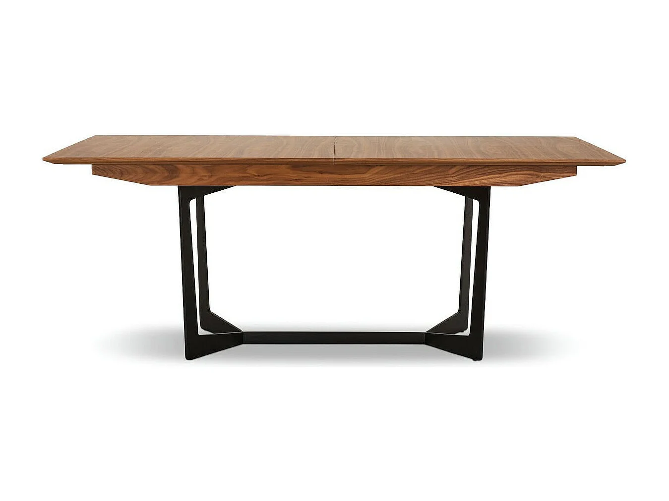 Table à manger extensible Tokyo - Rectangulaire - 6 à 10 couverts - MDF et métal - Noyer