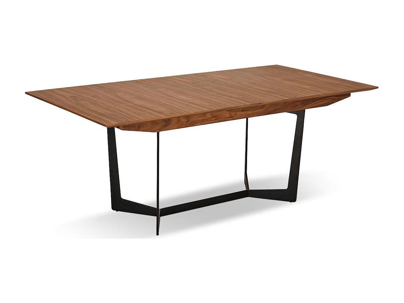 Table à manger extensible Tokyo - Rectangulaire - 6 à 10 couverts - MDF et métal - Noyer