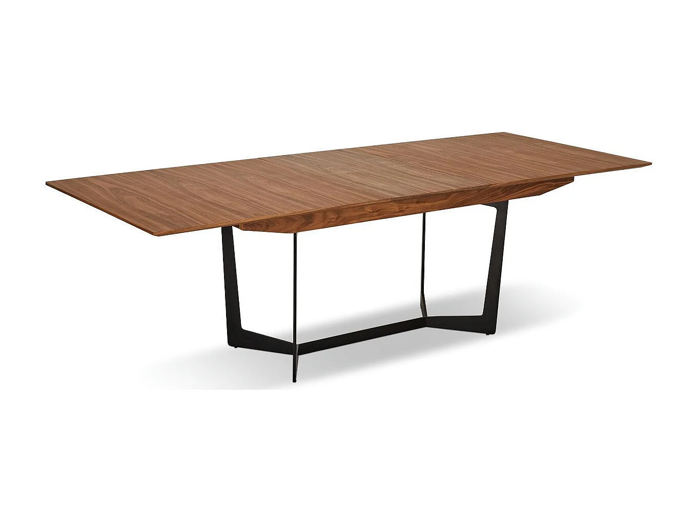 Table à manger extensible Tokyo - Rectangulaire - 6 à 10 couverts - MDF et métal - Noyer