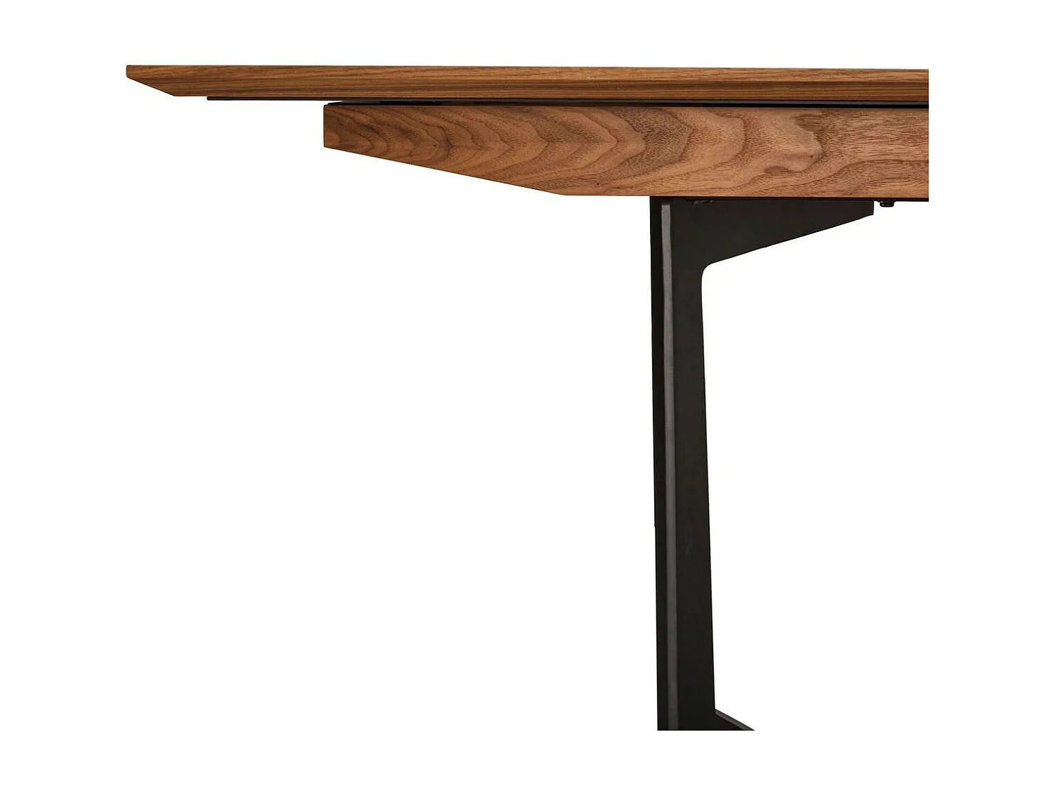 Table à manger extensible Tokyo - Rectangulaire - 6 à 10 couverts - MDF et métal - Noyer