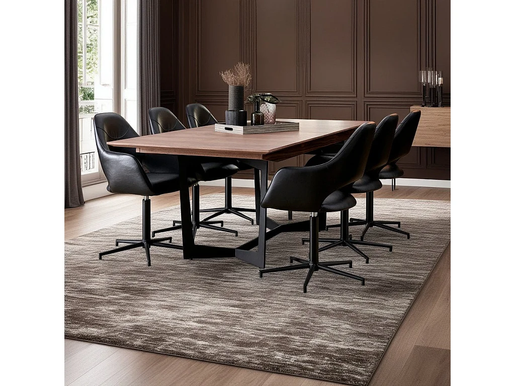 Rechthoekige Uitschuifbare eettafel Tokyo - 6 à 10 personen- MDF & staal - Okkernoot