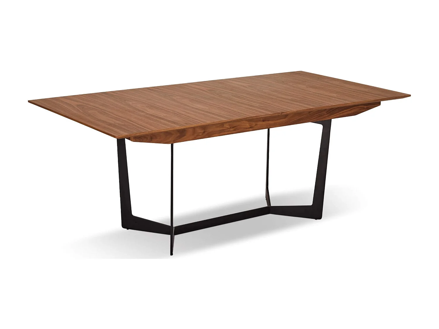 Table à manger extensible Tokyo - Rectangulaire - 6 à 10 couverts - MDF et métal - Noyer