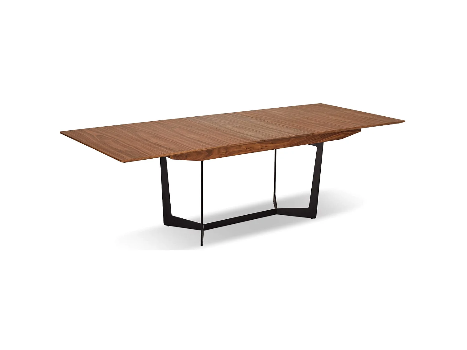 Table à manger extensible Tokyo - Rectangulaire - 6 à 10 couverts - MDF et métal - Noyer