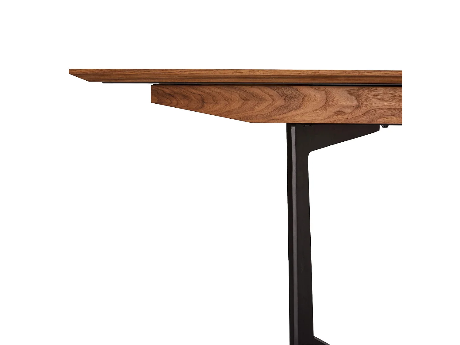Table à manger extensible Tokyo - Rectangulaire - 6 à 10 couverts - MDF et métal - Noyer