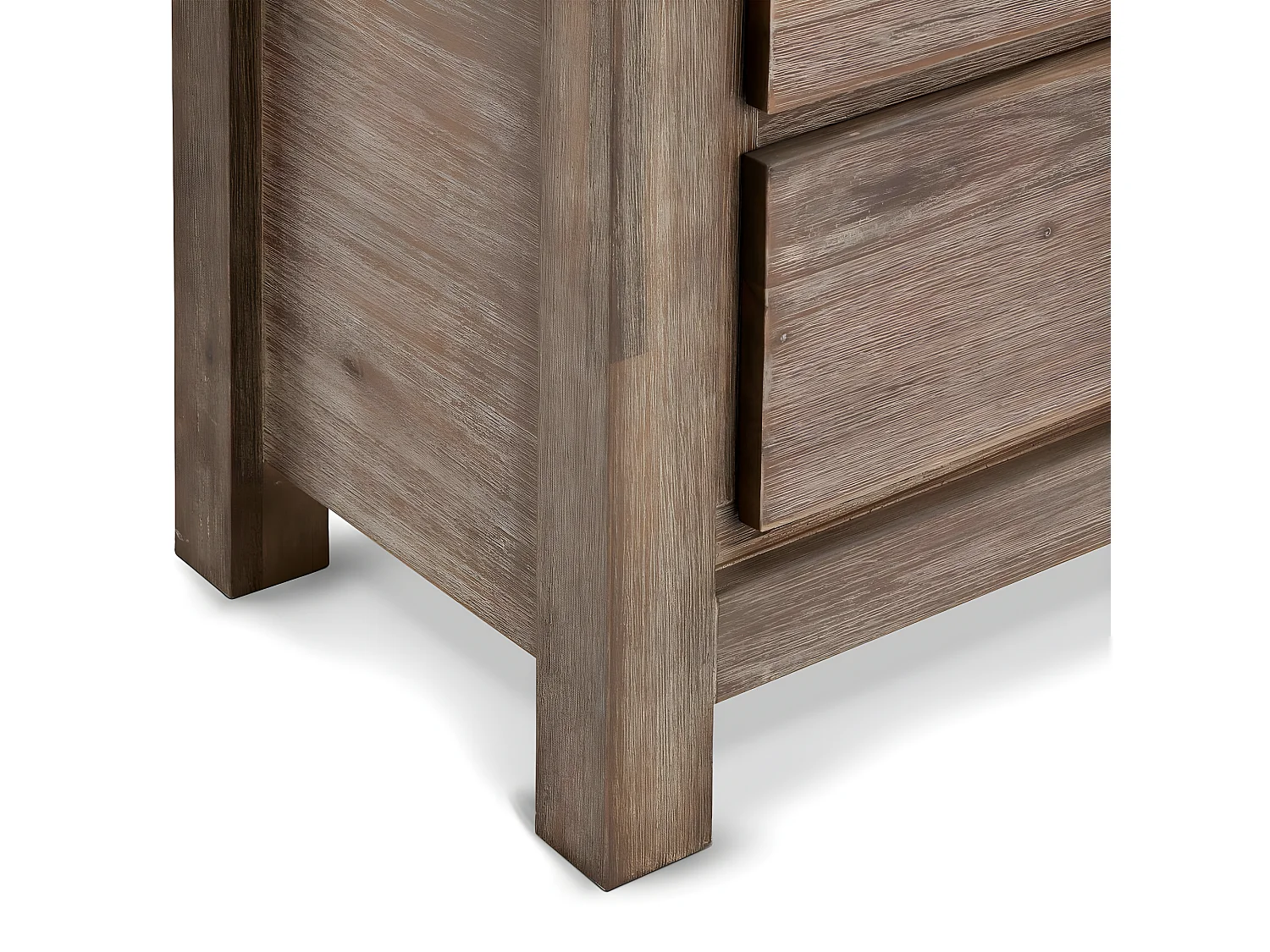 Boekenkast Alaska - met 4 nissen, - Massief acaciahout & MDF - Bruin