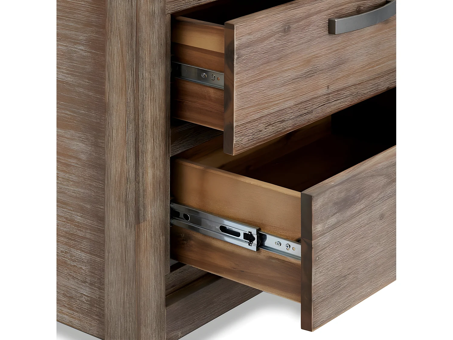 Boekenkast Alaska - met 4 nissen, - Massief acaciahout & MDF - Bruin